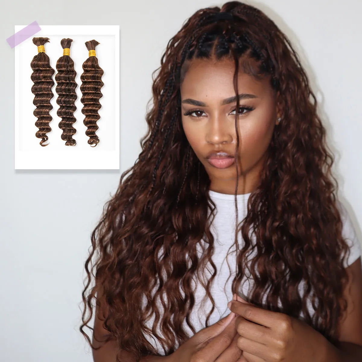 Display of Loose Deep Wave 4 30 braiding hair color