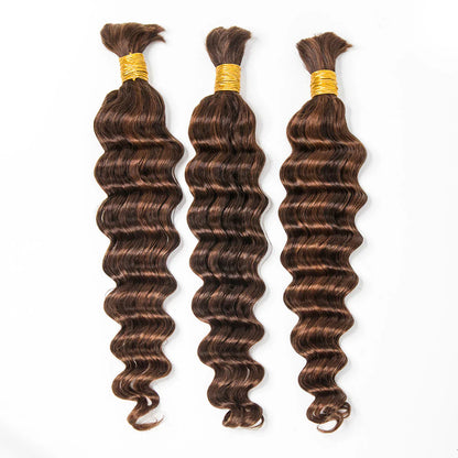 Image showcasing three bundles of Loose Deep Wave 4/30 hair color braids