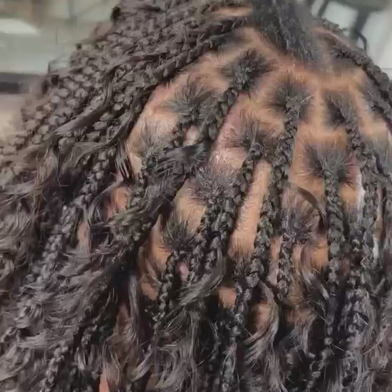 User showcase video of Spanish curls braids style