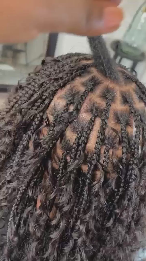 User showcase video of Spanish curls braids style
